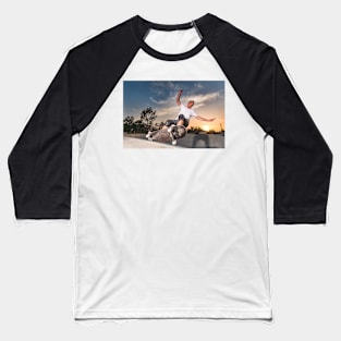 Skateboarder in a concrete pool Baseball T-Shirt